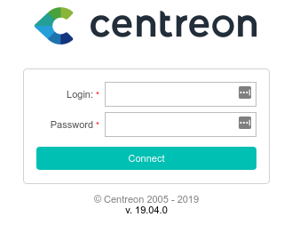 Centreon login page